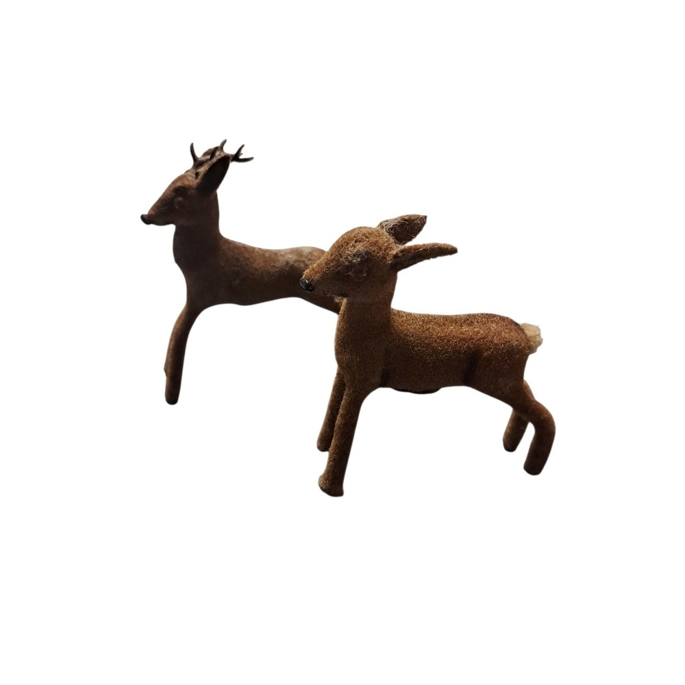 KUNSTLERSCHURZ Maz Carl FLOCKED Doe 15 And Flocked Buck 4 With Red Eyes
